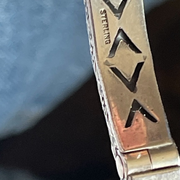 1 VTG art deco sterling bracelet …choose either Green or clear🤷🏽♀️ - Picture 4 of 6